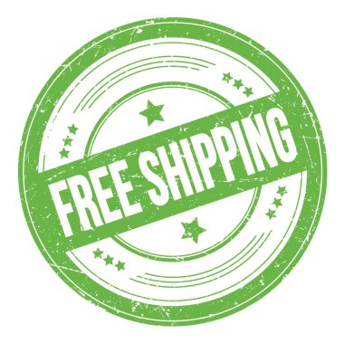 Yeşil yuvarlak grungy desen damgası üzerine ücretsiz gönderme metni.