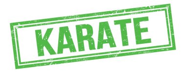 Yeşil grungy vintage dikdörtgen damgalı karate metni.