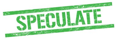 Yeşil grungy dikdörtgen damga işareti üzerine SPECULATE metin.