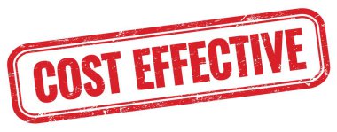 Kırmızı grungy vintage dikdörtgen damgası üzerinde Maliyet Verimliliği metni.