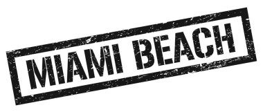 MIAMI BEACH Siyah grungy dikdörtgen mühür işareti.