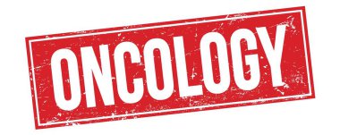 Kırmızı grungy dikdörtgen damga işareti üzerinde ONCOLOGY metin.
