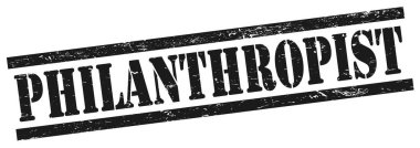 Siyah grungy dikdörtgen vintage damga üzerinde PHILANTHROPIST metin.