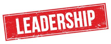 Kırmızı grungy dikdörtgen damga işareti üzerinde LeadERship metni.