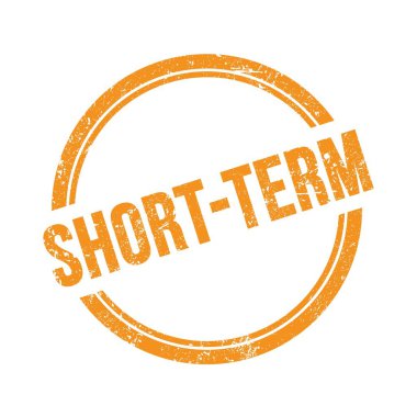 Turuncu grungy vintage yuvarlak damgalı kısa dönem metni.