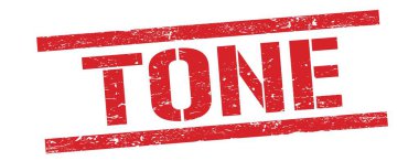 Kırmızı grungy dikdörtgen damga işareti üzerinde Tone metin.
