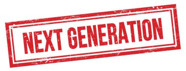 Kırmızı grungy vintage dikdörtgen damgalı NEXT GENERATION metin.