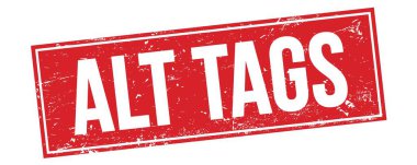 Kırmızı grungy dikdörtgen işareti üzerinde ALT TAGS metni.