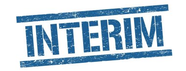 Mavi grungy satır işareti üzerinde INTERIM metin.