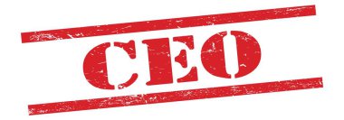 CEO 'nun kırmızı grungy vintage kauçuk damga üzerindeki metni.