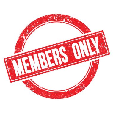 Üyeler sadece kırmızı grungy yuvarlak vintage damga üzerinde metin.