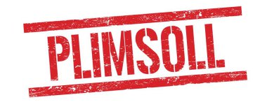Kırmızı grungy dikdörtgen işareti üzerinde PLIMSOLL metin.