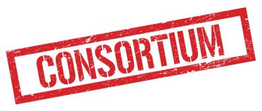 CONSORTIUM kırmızı grungy dikdörtgen mühür işareti.