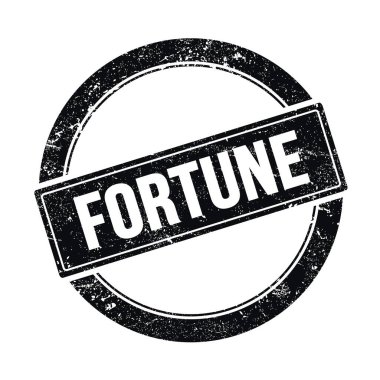 Siyah grungy round vintage pulu üzerine FortTUNE metni.