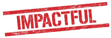Kırmızı grungy dikdörtgen damga işareti üzerinde IMPACTFUL metin.