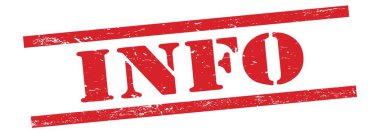 Kırmızı grungy vintage kauçuk damgalı INFO metni.