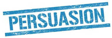 Mavi grungy dikdörtgen damga işareti üzerinde PersuasiON metin.