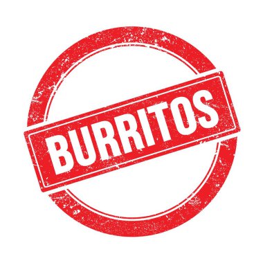 Kırmızı grungy yuvarlak vintage damga üzerinde BURRITOS metin.