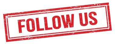 FOLLOW ABD metin kırmızı grungy vintage dikdörtgen damgası.