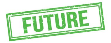 Yeşil grungy vintage dikdörtgen damgalı gelecekteki metin.