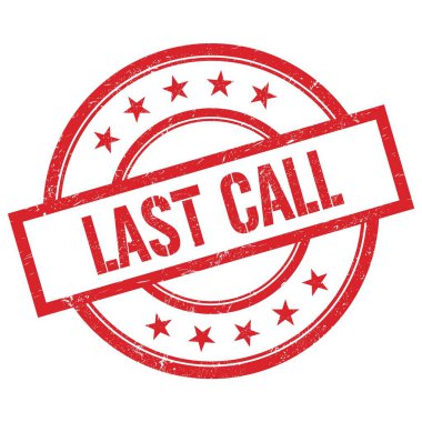 Son arama metni kırmızı yuvarlak plastik damga üzerine yazılmış.