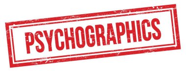 Kırmızı grungy vintage dikdörtgen damgalı PSYCHOGRAPHICS metin.