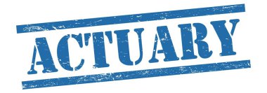 Mavi grungy vintage kauçuk damga üzerinde ACTUARY metin.