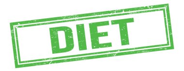 Yeşil grungy vintage dikdörtgen pulu üzerine diyet metni.