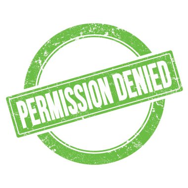 Yeşil grungy yuvarlak vintage pul üzerinde DENIED metin.