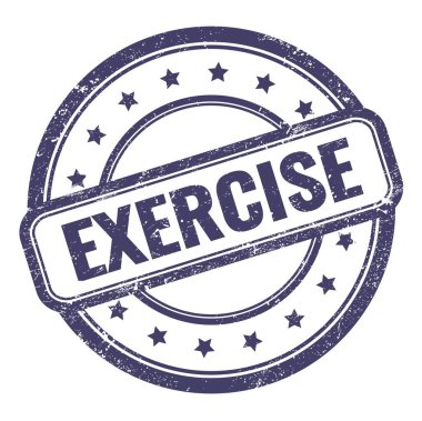 Çivit mavisi, kirli, eski, yuvarlak, lastik damga üzerine alıştırma metni.