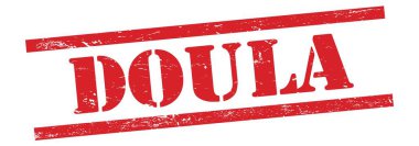 Kırmızı grungy vintage kauçuk damga üzerine DOULA metin.