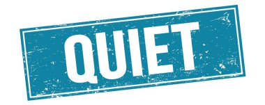 Mavi grungy dikdörtgen damga işareti üzerinde sessiz metin.