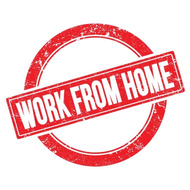 Kırmızı grungy round vintage pulu üzerinde ev yapımı metinden çalış.