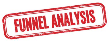 Kırmızı grungy vintage dikdörtgen damgalı FUNNEL ANALYSIS metin.