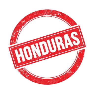 Kırmızı grungy yuvarlak vintage pul üzerinde HONDURAS metin.