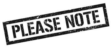 Lütfen dikkat edin. Siyah, çirkin, dikdörtgen damga işareti..