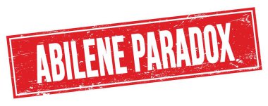 ABILENE PARADOX kırmızı grungy dikdörtgen işareti üzerine metin.