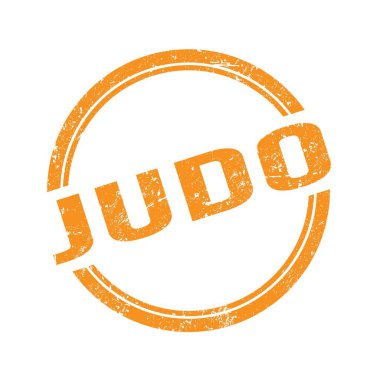 Turuncu grungy vintage yuvarlak damgalı JUDO metni.