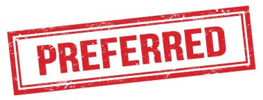 Kırmızı grungy vintage dikdörtgen damgalı Tercih metni.