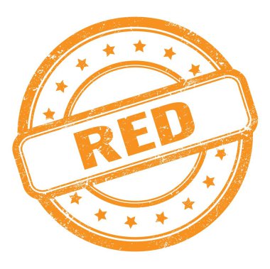 Turuncu grungy vintage lastik damgalı kırmızı metin.