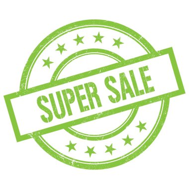 Yeşil yuvarlak vintage kauçuk damgalı süper satış metni.