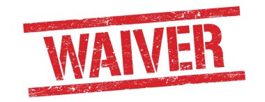 Kırmızı grungy dikdörtgen damga işareti üzerinde WAIVER metin.