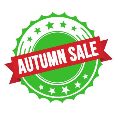 Kırmızı yeşil kurdele damgalı AUTUMN satış metni.