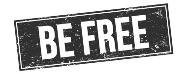 Siyah grungy dikdörtgen mühür işareti üzerinde özgür ol.