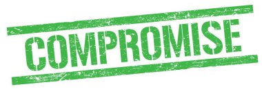 Yeşil grungy dikdörtgen damga işareti üzerinde COMPROMISE metin.