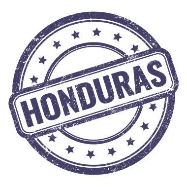 Çivit mavisi, grungy vintage, yuvarlak kauçuk damga üzerine HONDURAS metin.