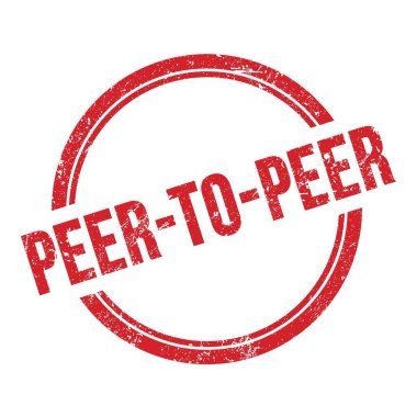 Kırmızı grungy vintage yuvarlak damga üzerine yazılmış peder- to-peer metni.