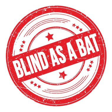 Kırmızı yuvarlak, çirkin desen damgası üzerine bir BAT metni kadar kör..