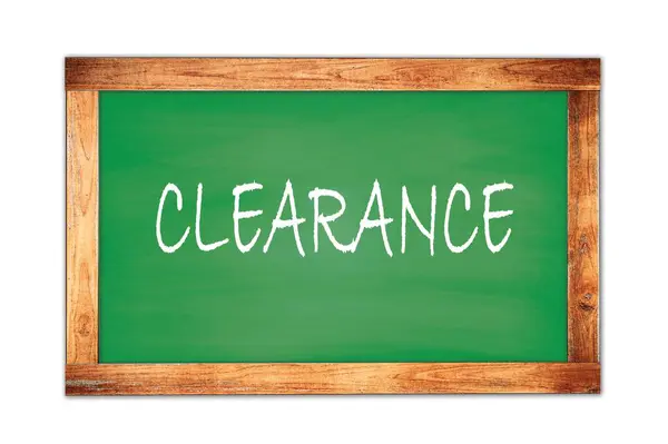 Clearance Text Written Green Wooden Frame School Blackboard — Stock Photo, Image