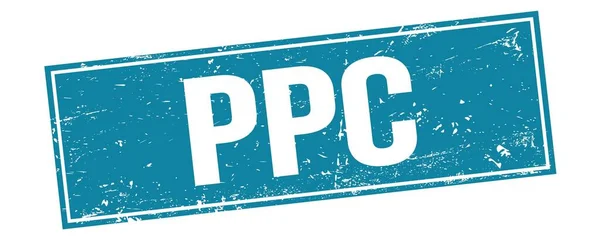 Ppc Text Blue Grungy Rectangle Stamp Sign — Stock Photo, Image